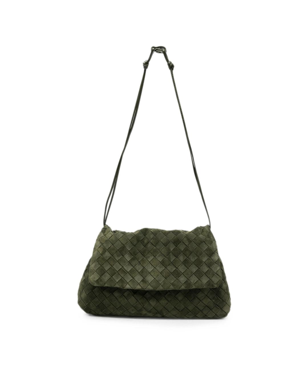 BOTTEGA VENETA Зеленая замшевая сумка через плечо, фото 1