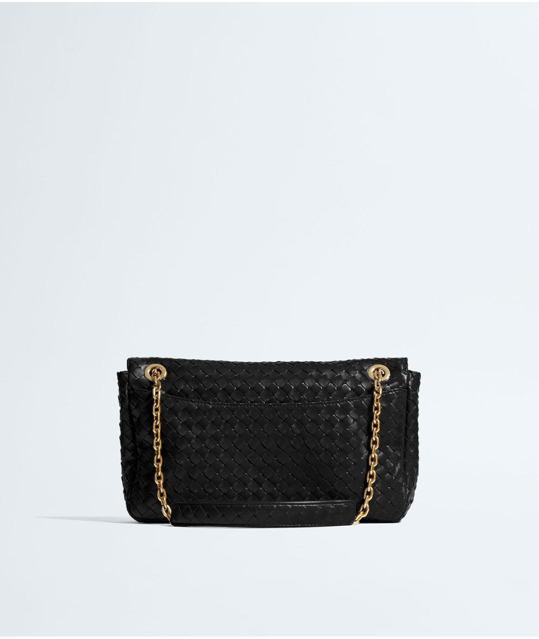 BOTTEGA VENETA Черная кожаная сумка через плечо, фото 4