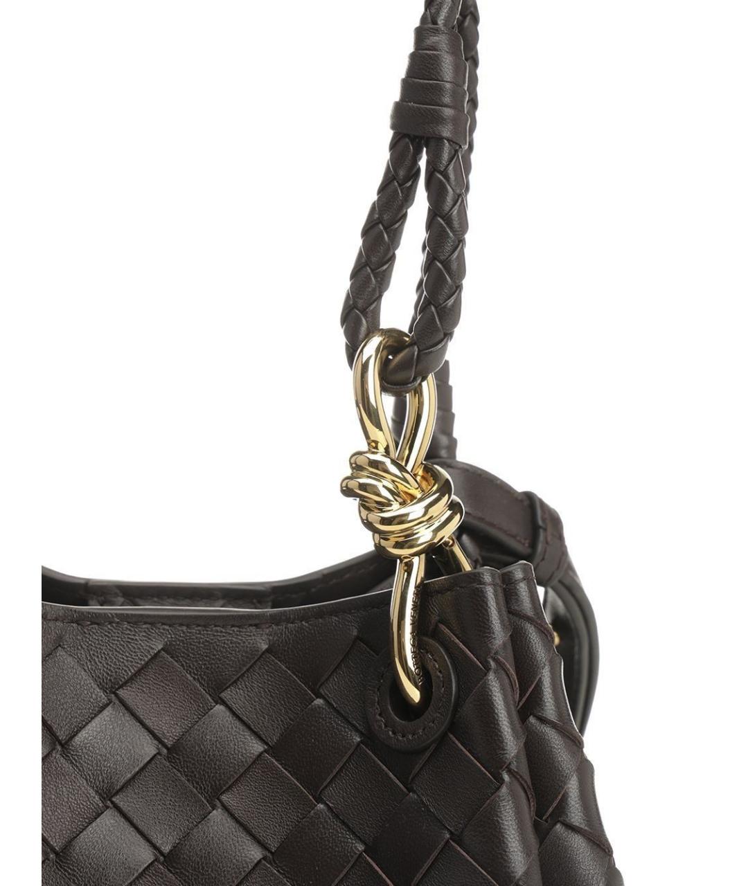 BOTTEGA VENETA Коричневая кожаная сумка через плечо, фото 4