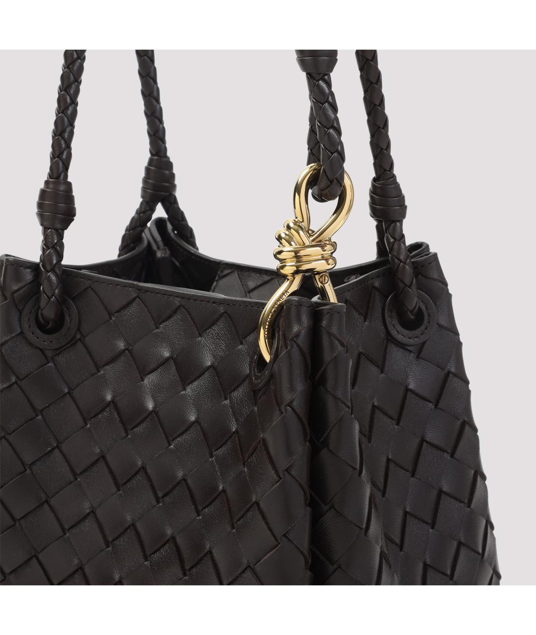 BOTTEGA VENETA Коричневая кожаная сумка через плечо, фото 3