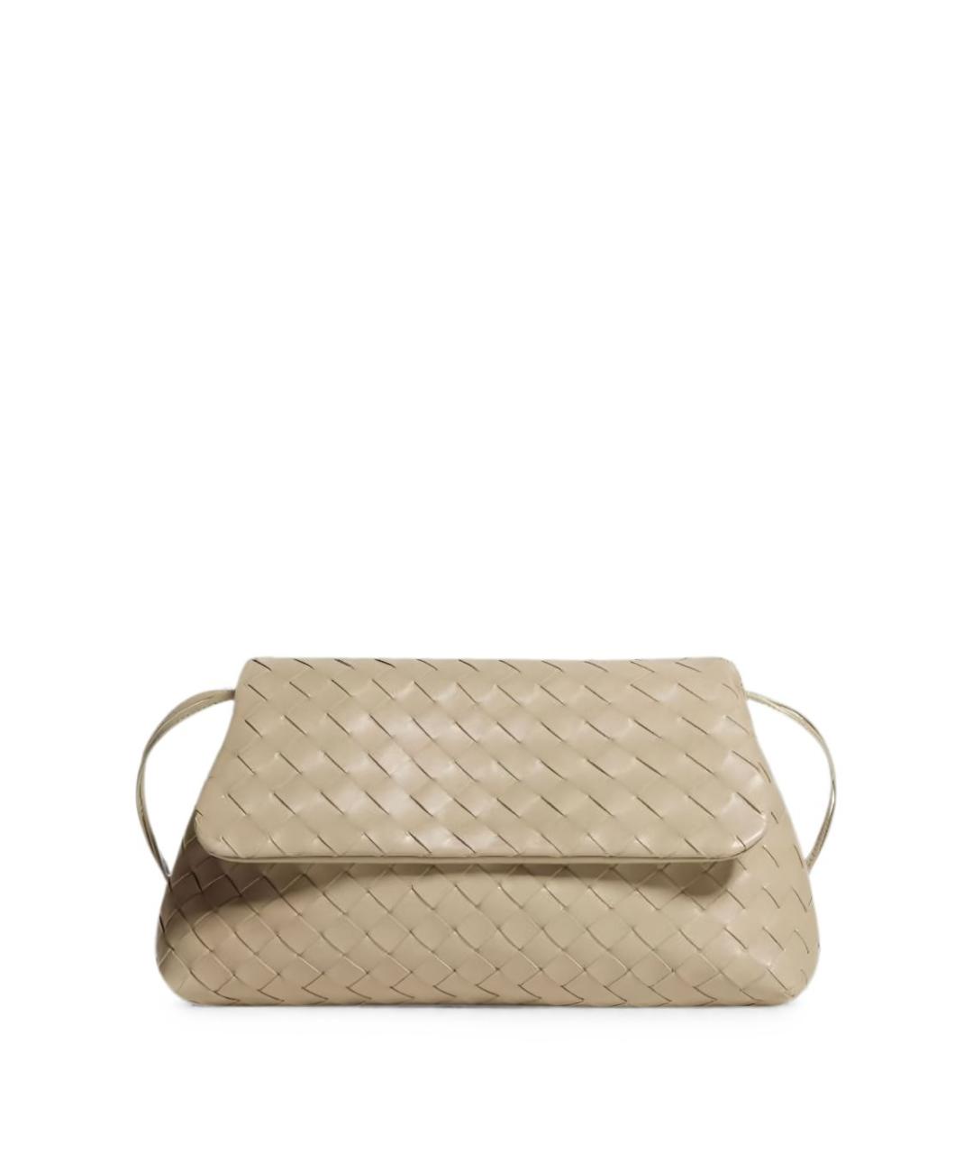 BOTTEGA VENETA Бежевая кожаная сумка через плечо, фото 4