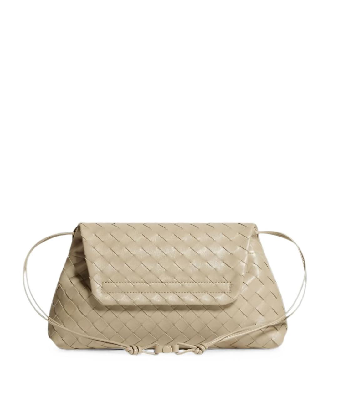 BOTTEGA VENETA Бежевая кожаная сумка через плечо, фото 3