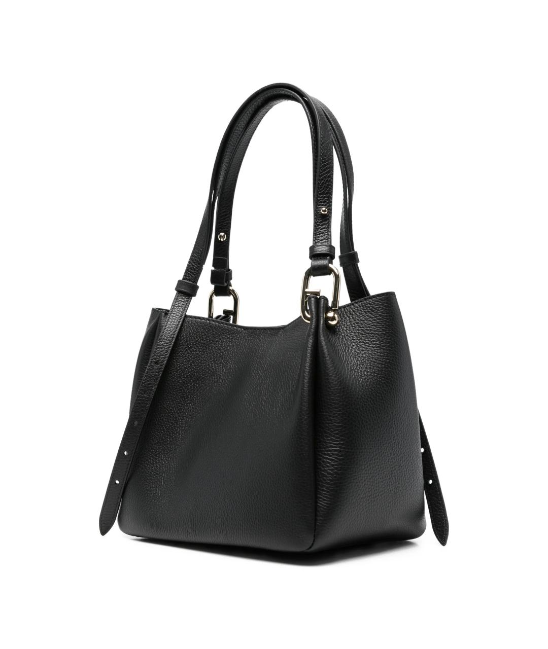 FURLA Черная кожаная сумка тоут, фото 3