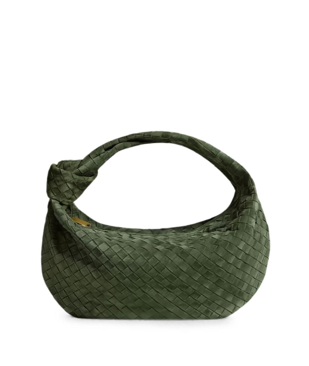 BOTTEGA VENETA Зеленая замшевая сумка через плечо, фото 4
