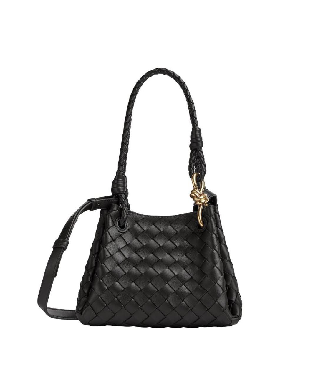 BOTTEGA VENETA Черная кожаная сумка через плечо, фото 1