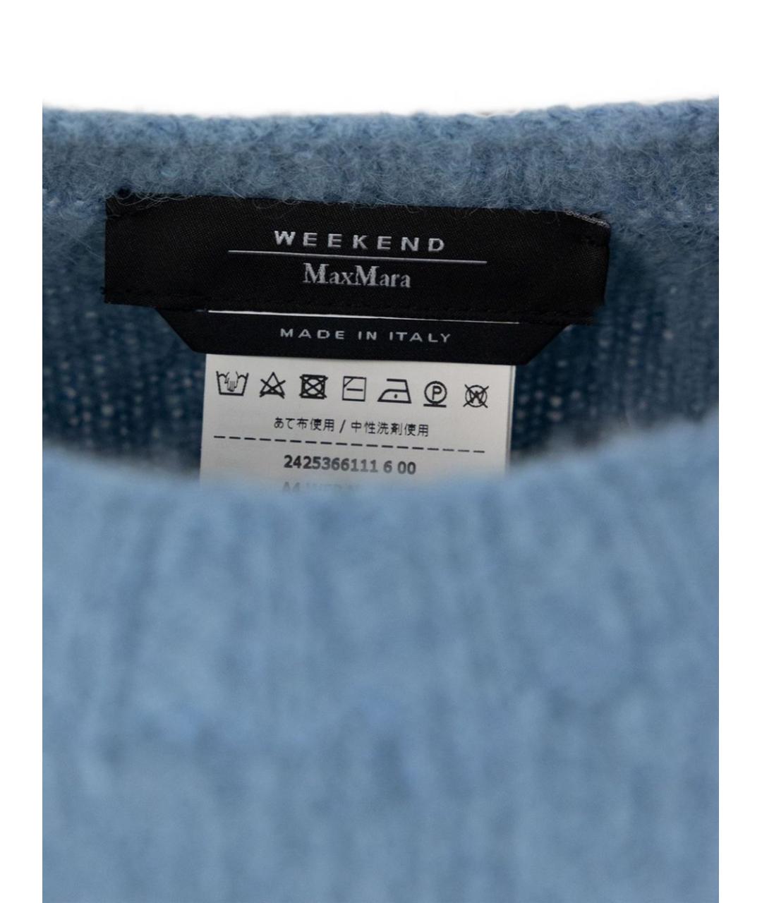 WEEKEND MAX MARA Голубой шерстяной джемпер / свитер, фото 2