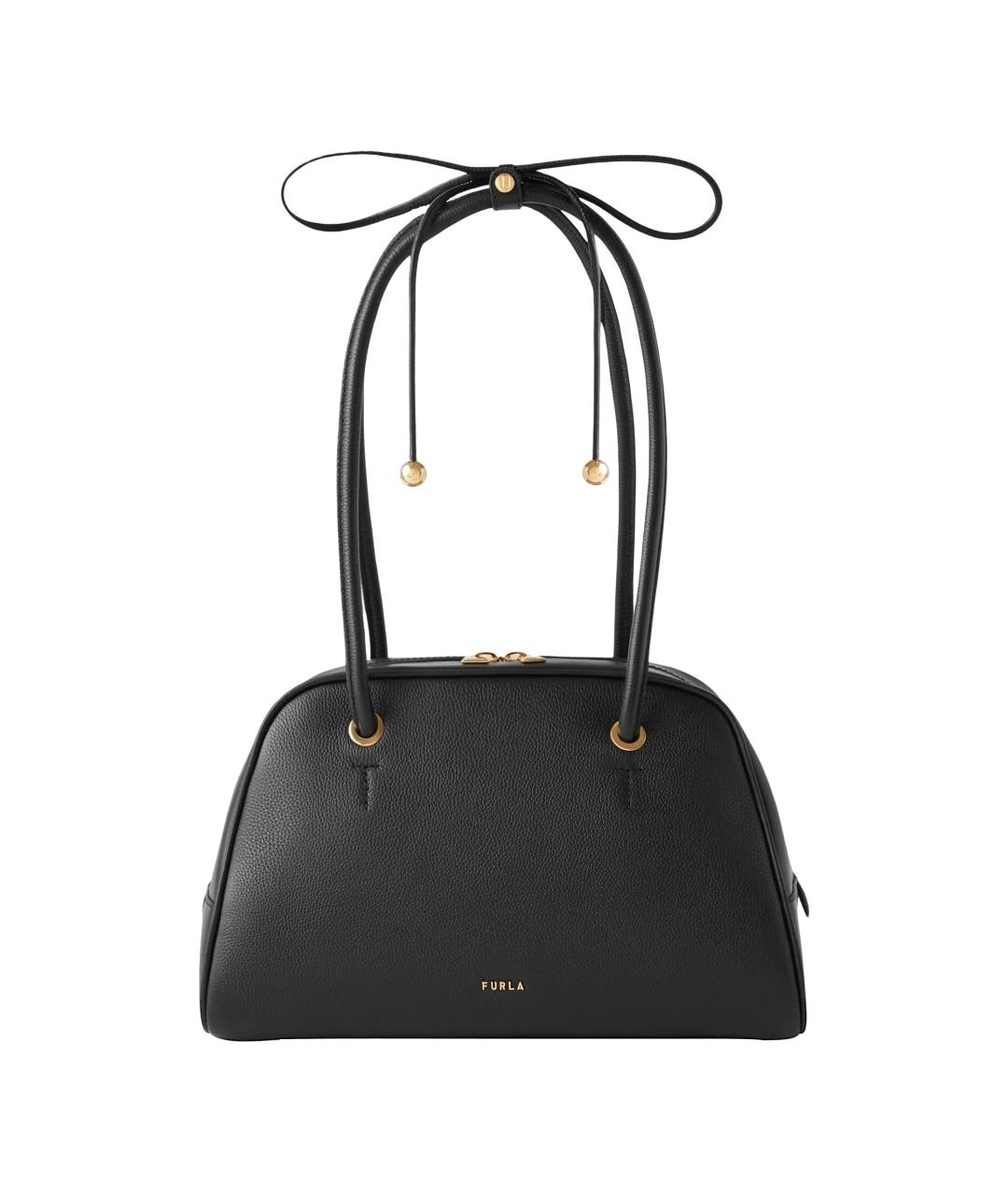 FURLA Черная кожаная сумка через плечо, фото 1