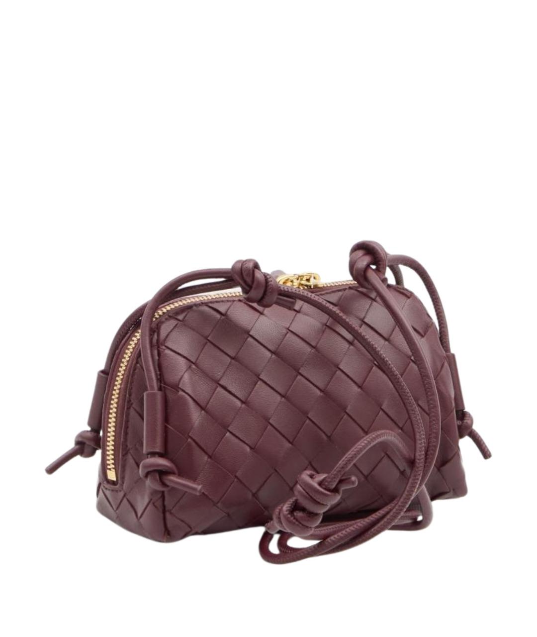 BOTTEGA VENETA Бордовая кожаная сумка через плечо, фото 2