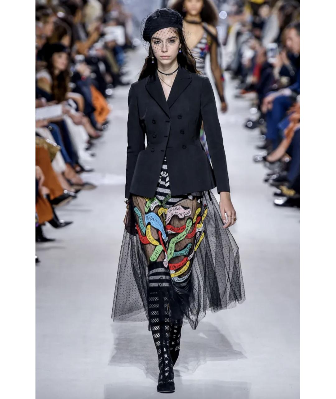 CHRISTIAN DIOR Черная шелковая юбка макси, фото 9