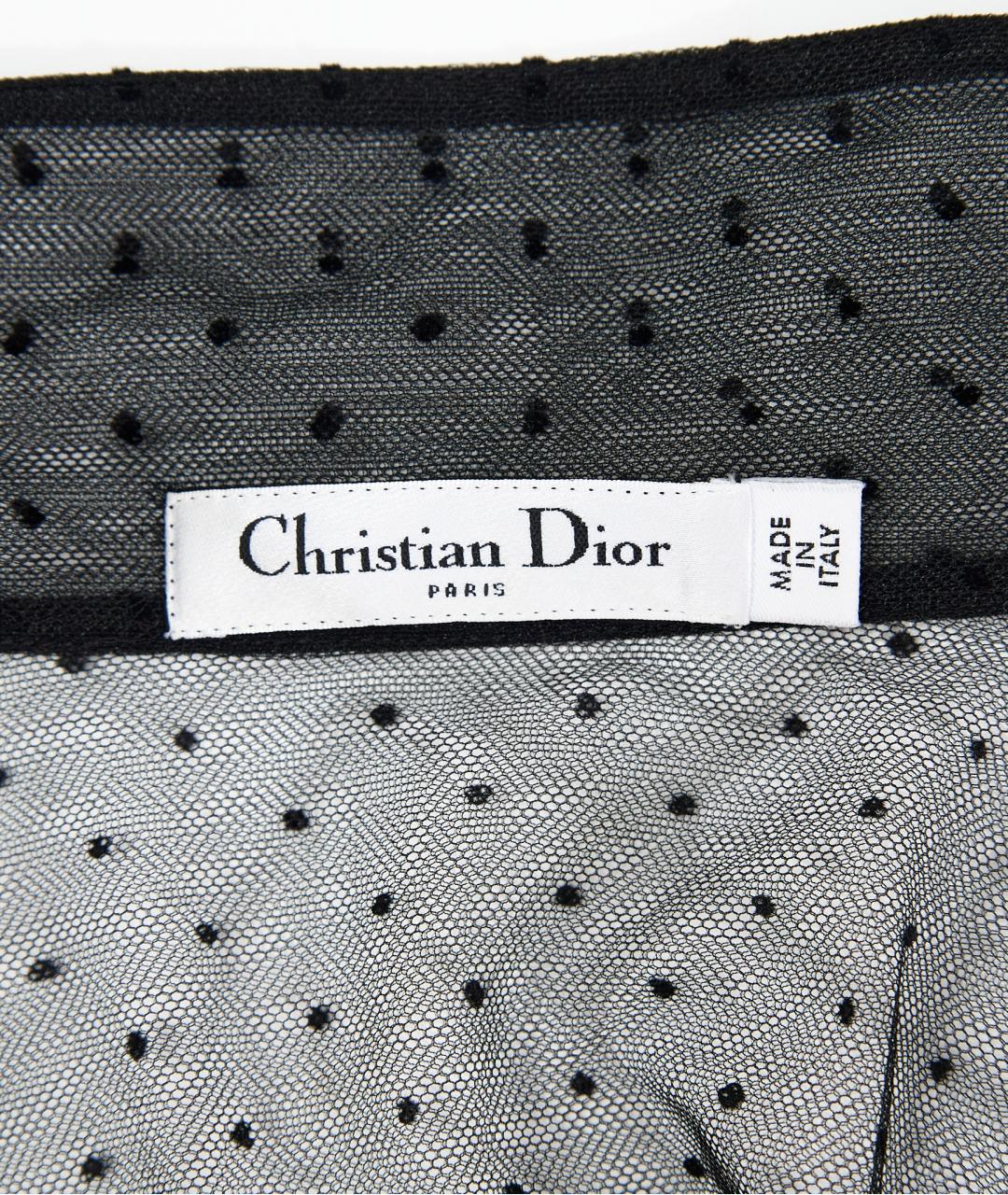 CHRISTIAN DIOR Черная шелковая юбка макси, фото 5