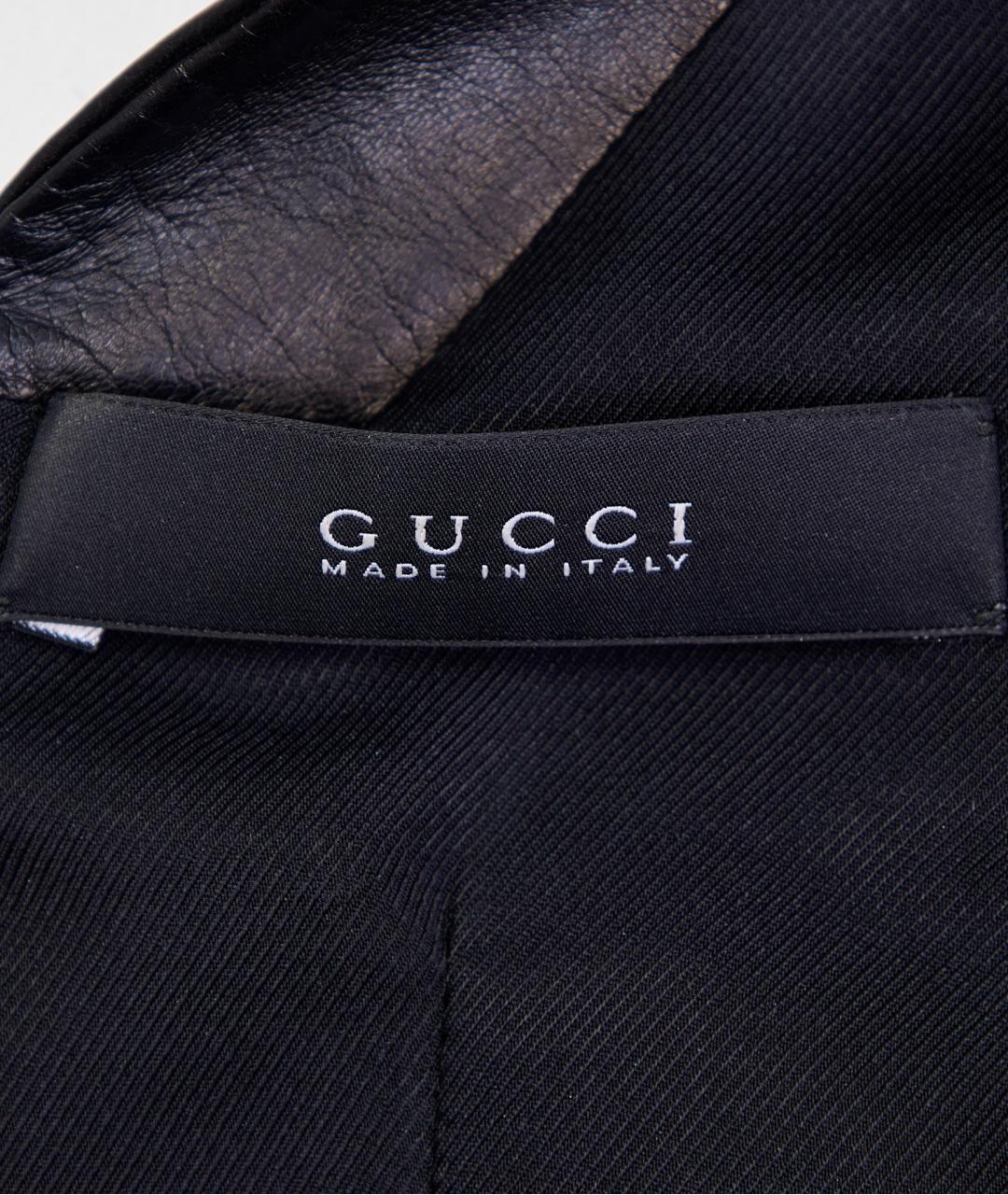 GUCCI Черное кожаное повседневное платье, фото 3