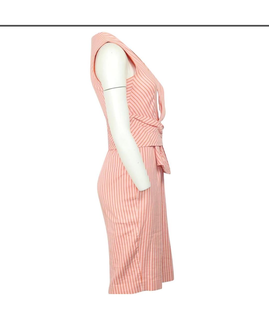 SPORTMAX Коралловое хлопко-эластановое коктейльное платье, фото 3