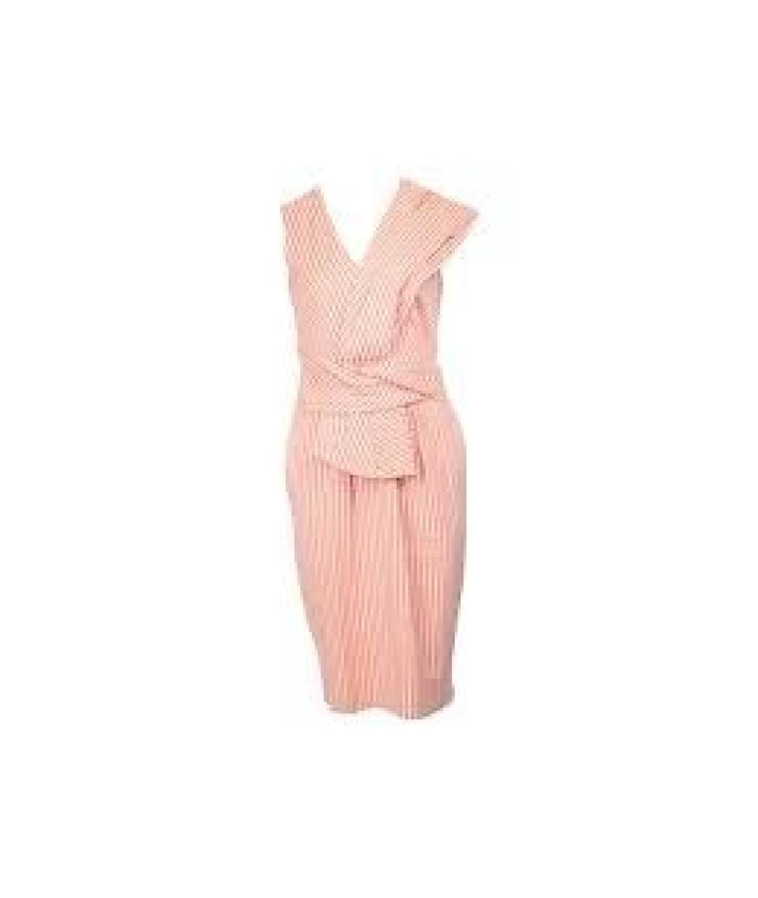 SPORTMAX Коралловое хлопко-эластановое коктейльное платье, фото 2