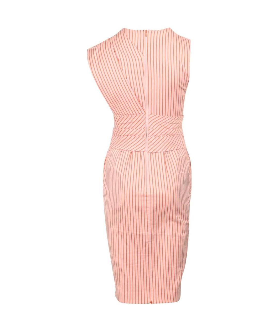 SPORTMAX Коралловое хлопко-эластановое коктейльное платье, фото 4