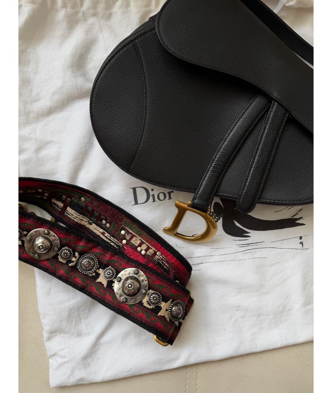 CHRISTIAN DIOR Черная кожаная сумка с короткими ручками, фото 5