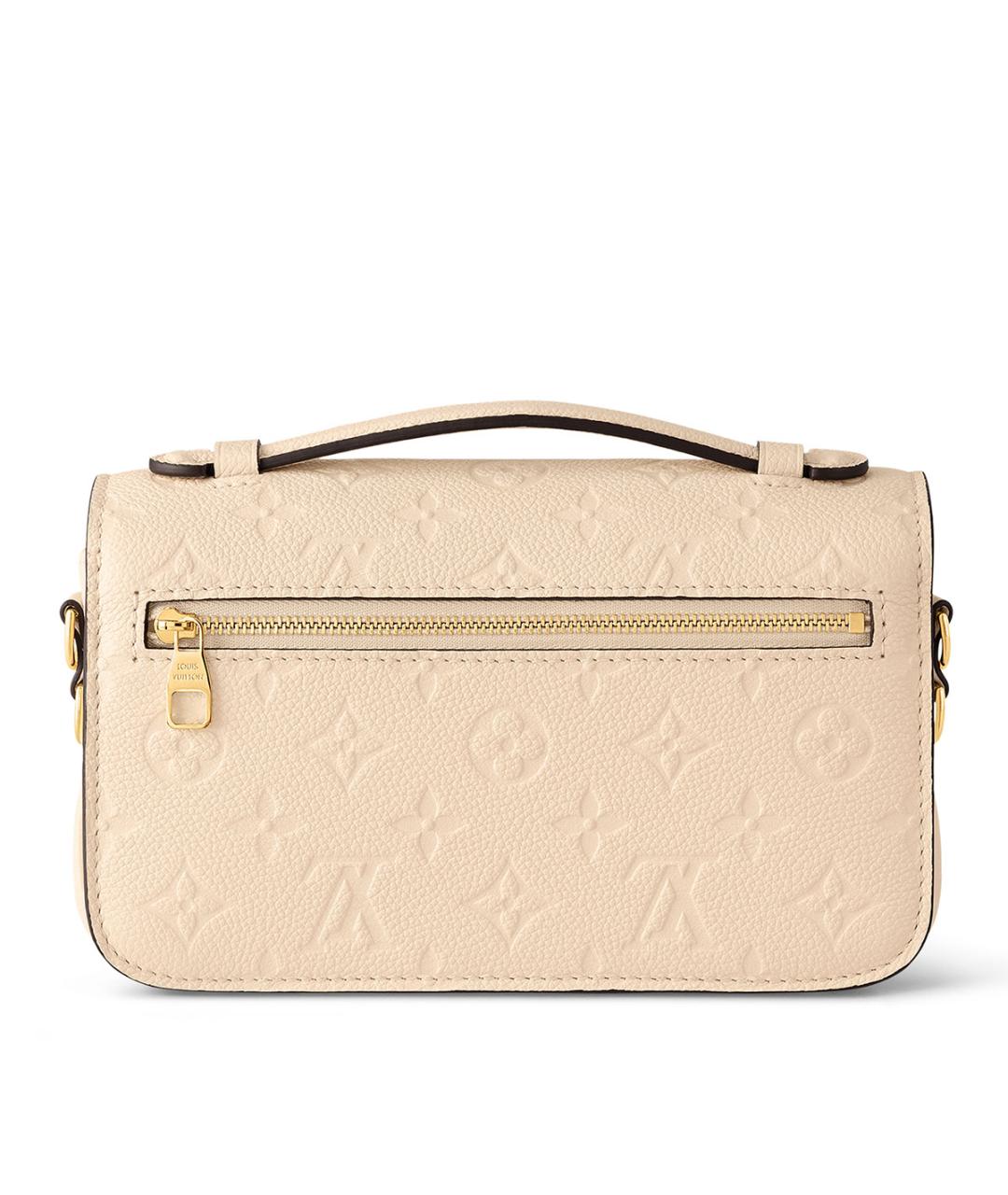 LOUIS VUITTON Бежевая кожаная сумка с короткими ручками, фото 3