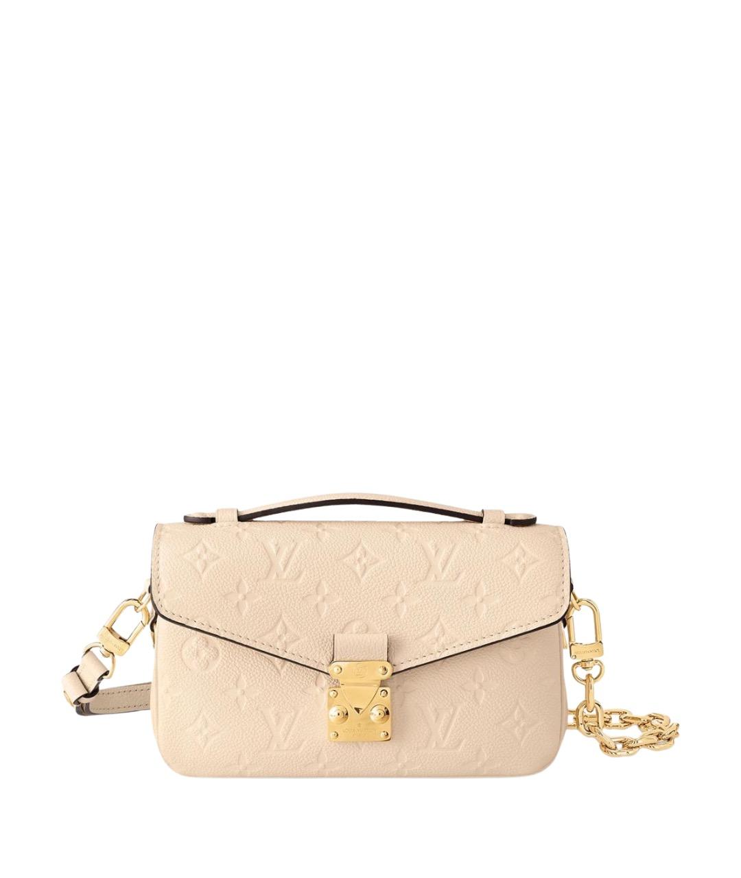 LOUIS VUITTON Бежевая кожаная сумка с короткими ручками, фото 1