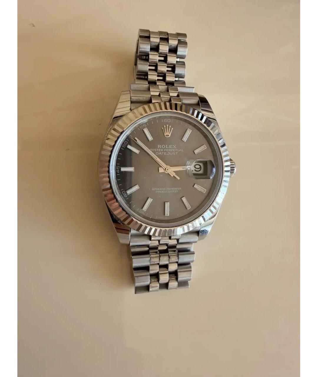 ROLEX Антрацитовые металлические часы, фото 4