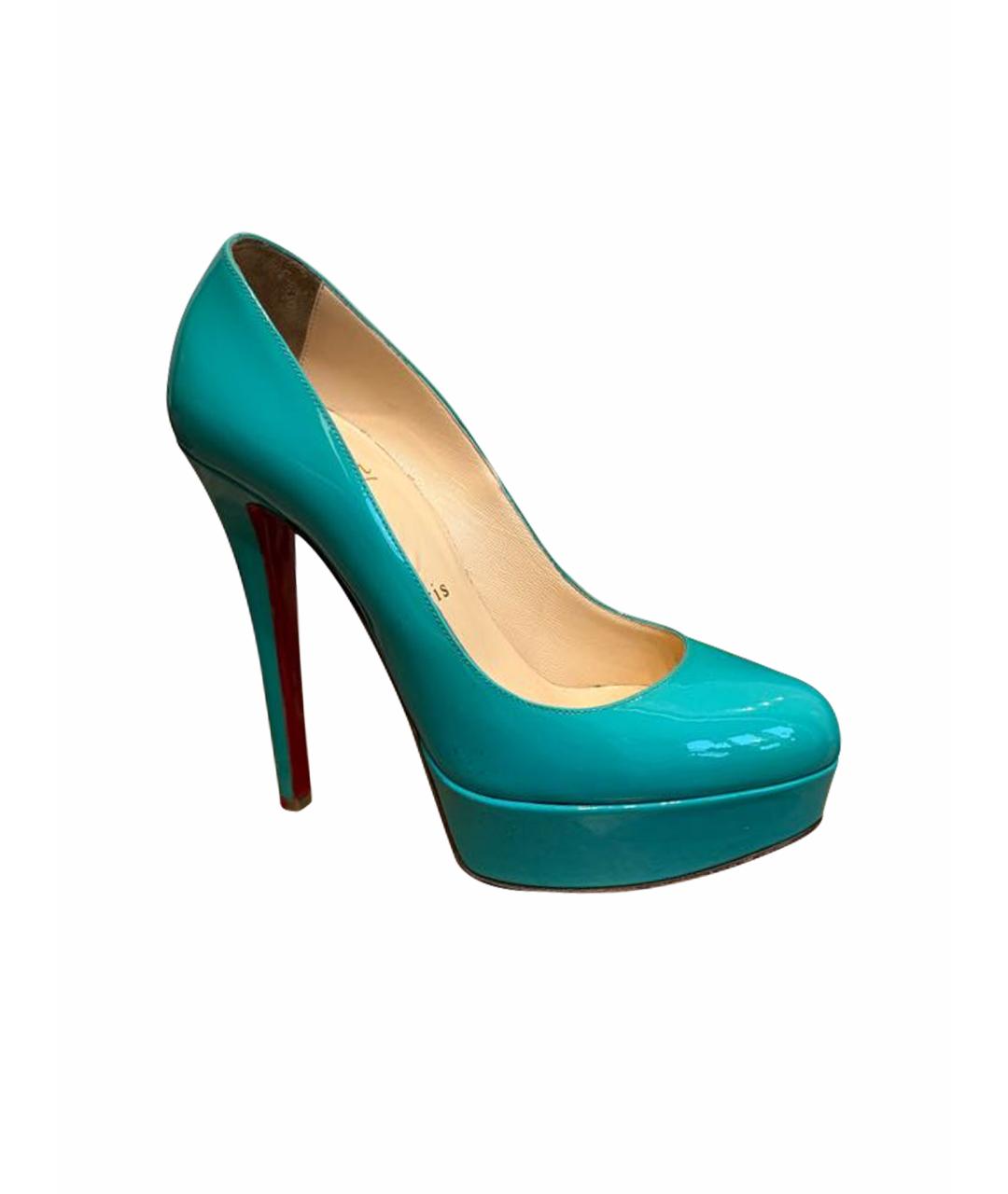 CHRISTIAN LOUBOUTIN Бирюзовые туфли из лакированной кожи, фото 1