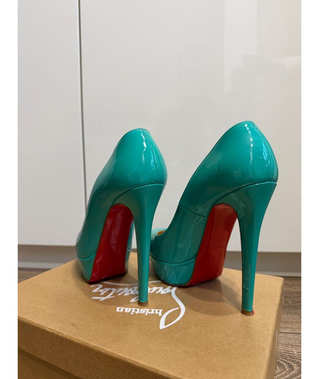 CHRISTIAN LOUBOUTIN Бирюзовые туфли из лакированной кожи, фото 2