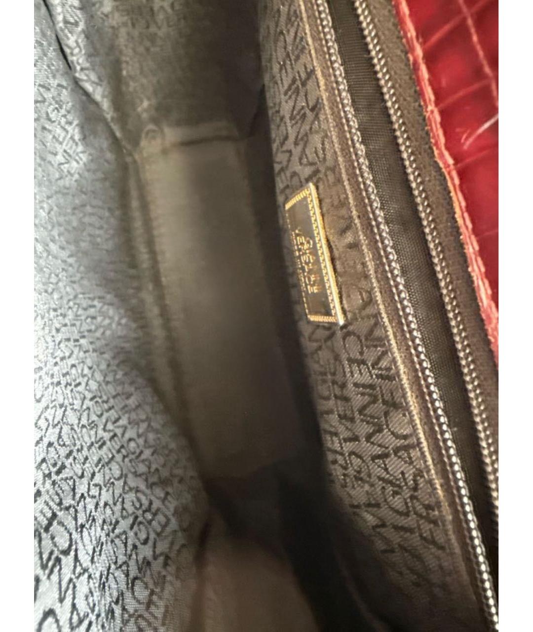 VERSACE Бордовая кожаная сумка через плечо, фото 3