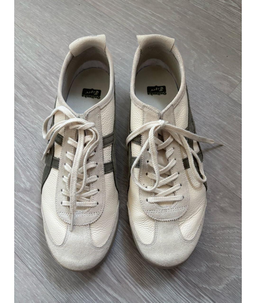 ONITSUKA TIGER Бежевые кожаные низкие кроссовки / кеды, фото 2