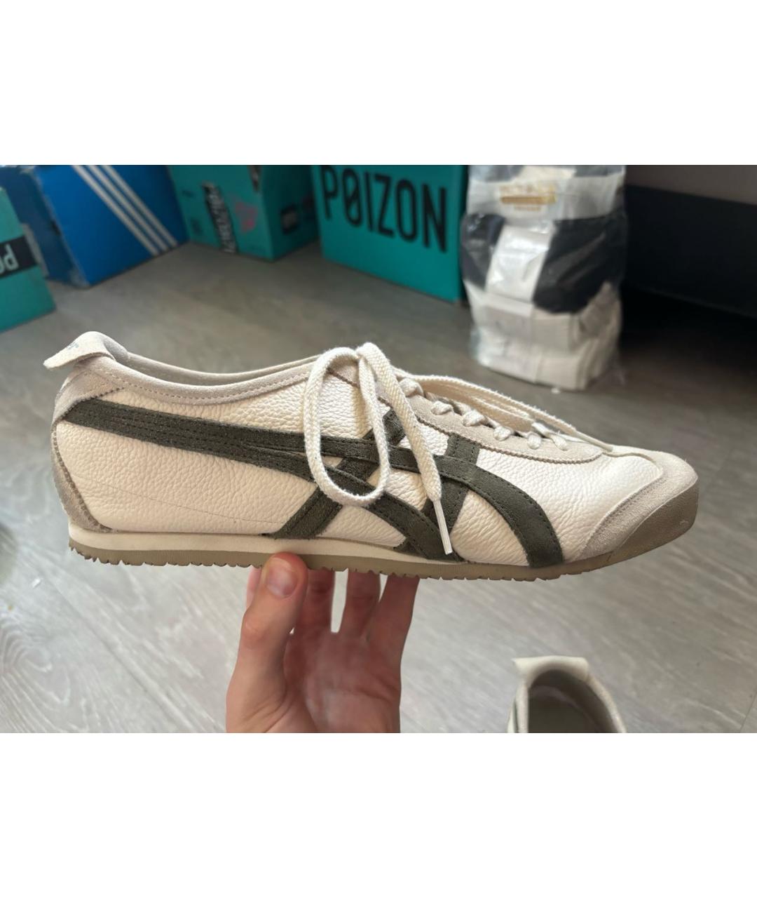 ONITSUKA TIGER Бежевые кожаные низкие кроссовки / кеды, фото 8