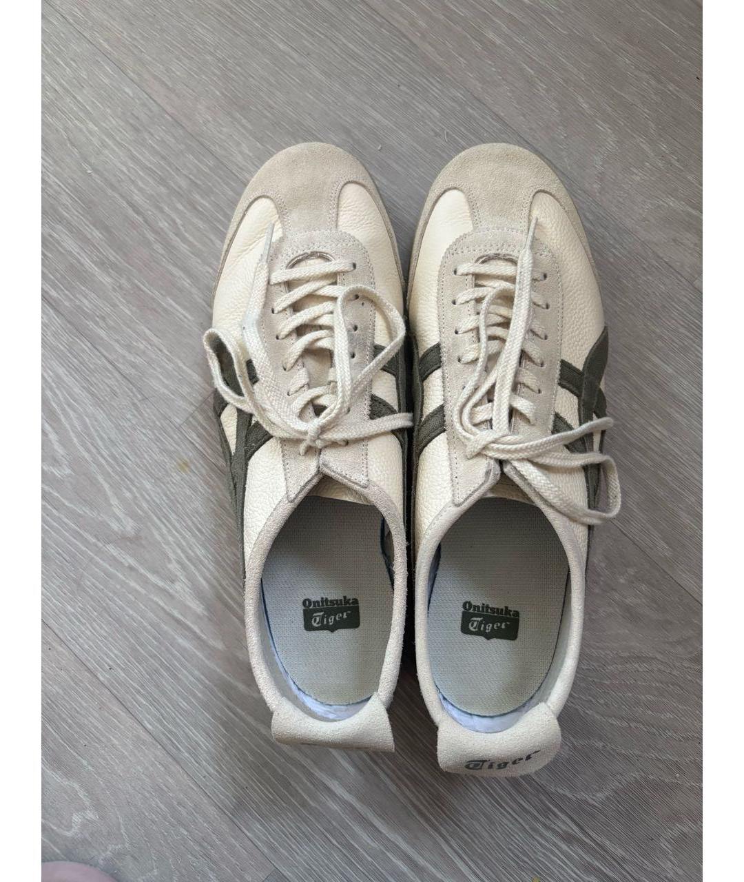 ONITSUKA TIGER Бежевые кожаные низкие кроссовки / кеды, фото 3