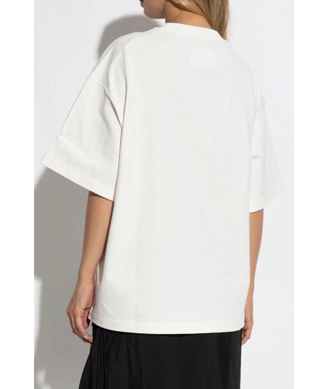 JIL SANDER Белая хлопковая футболка, фото 3