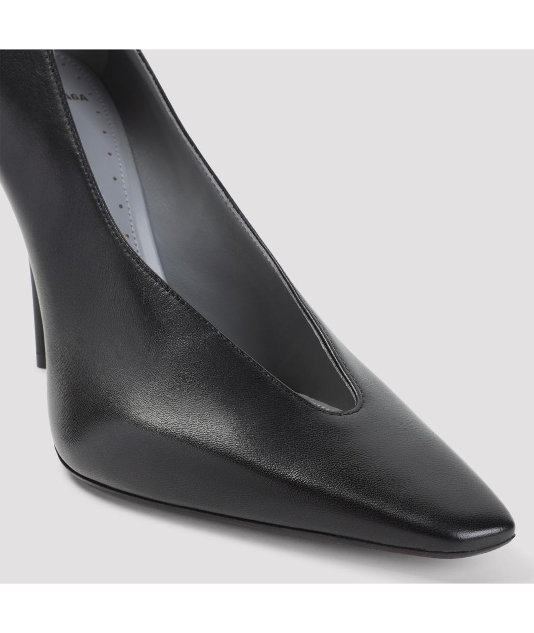 BALENCIAGA Черные кожаные туфли, фото 4