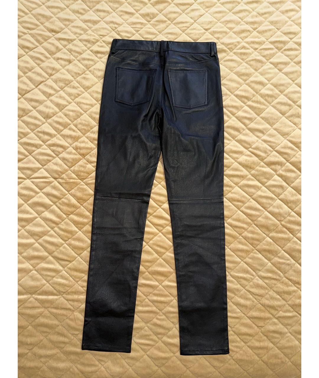 ACNE STUDIOS Черные кожаные прямые брюки, фото 2