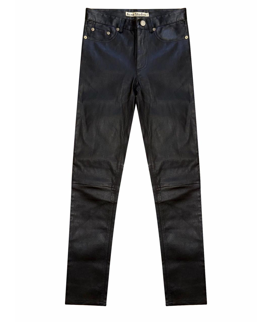 ACNE STUDIOS Черные кожаные прямые брюки, фото 1