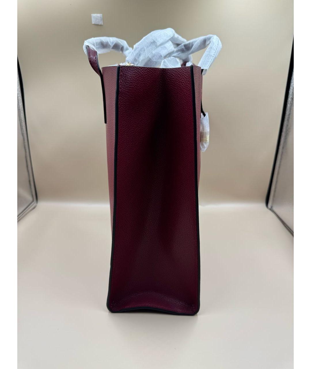 MARC JACOBS Бордовая кожаная сумка тоут, фото 4