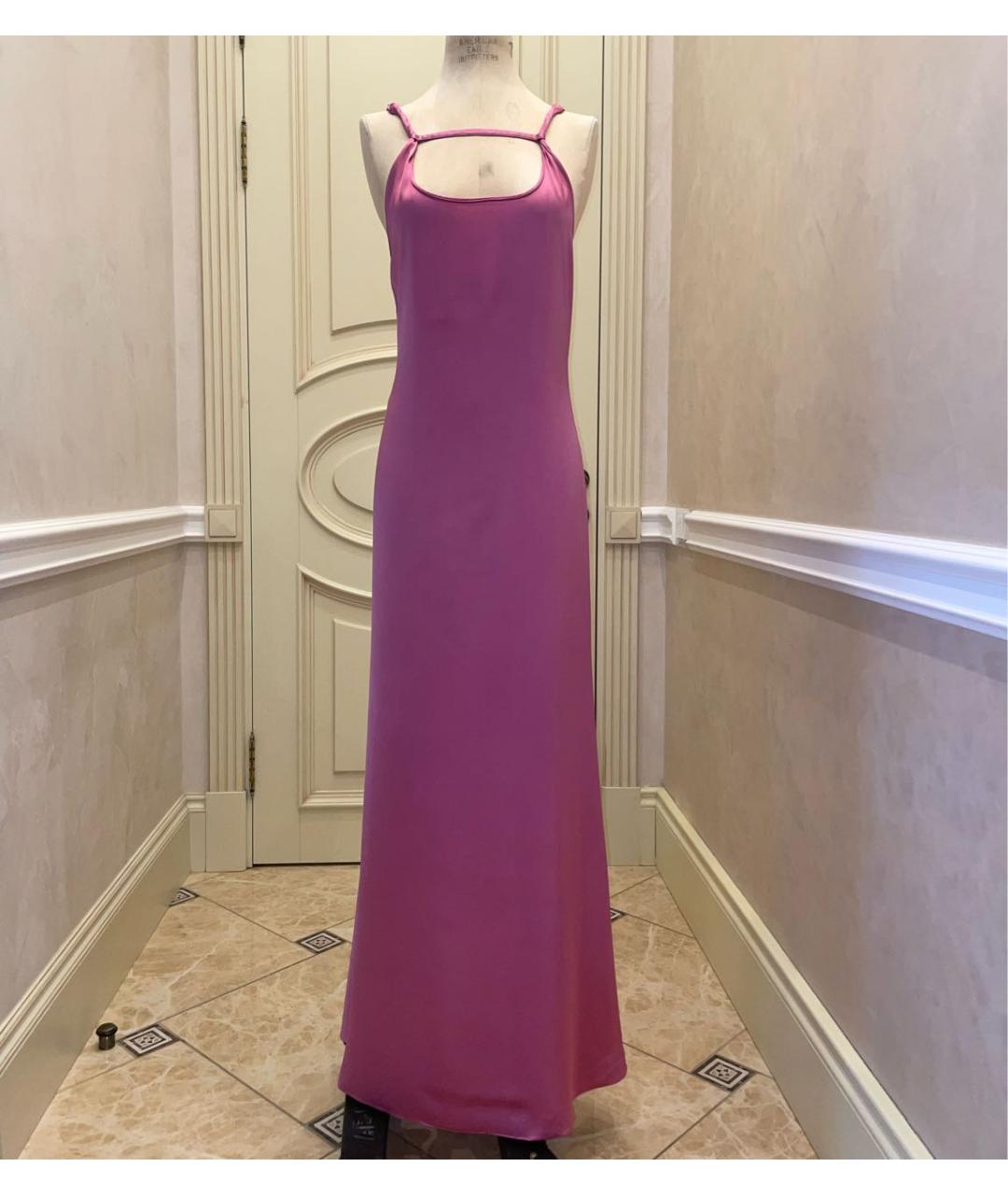 JACQUEMUS Розовое вискозное вечернее платье, фото 9