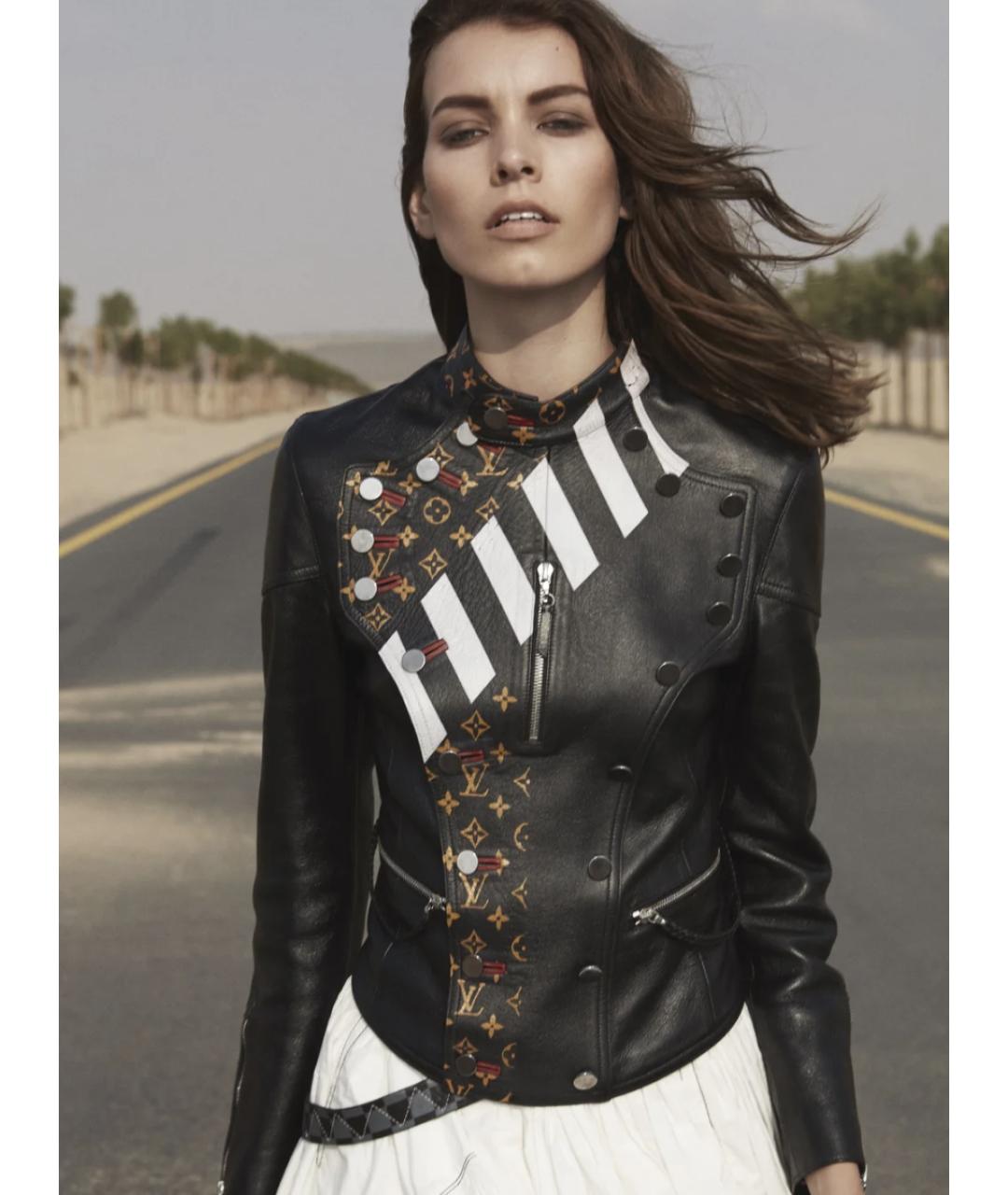 LOUIS VUITTON Черная кожаная куртка, фото 3