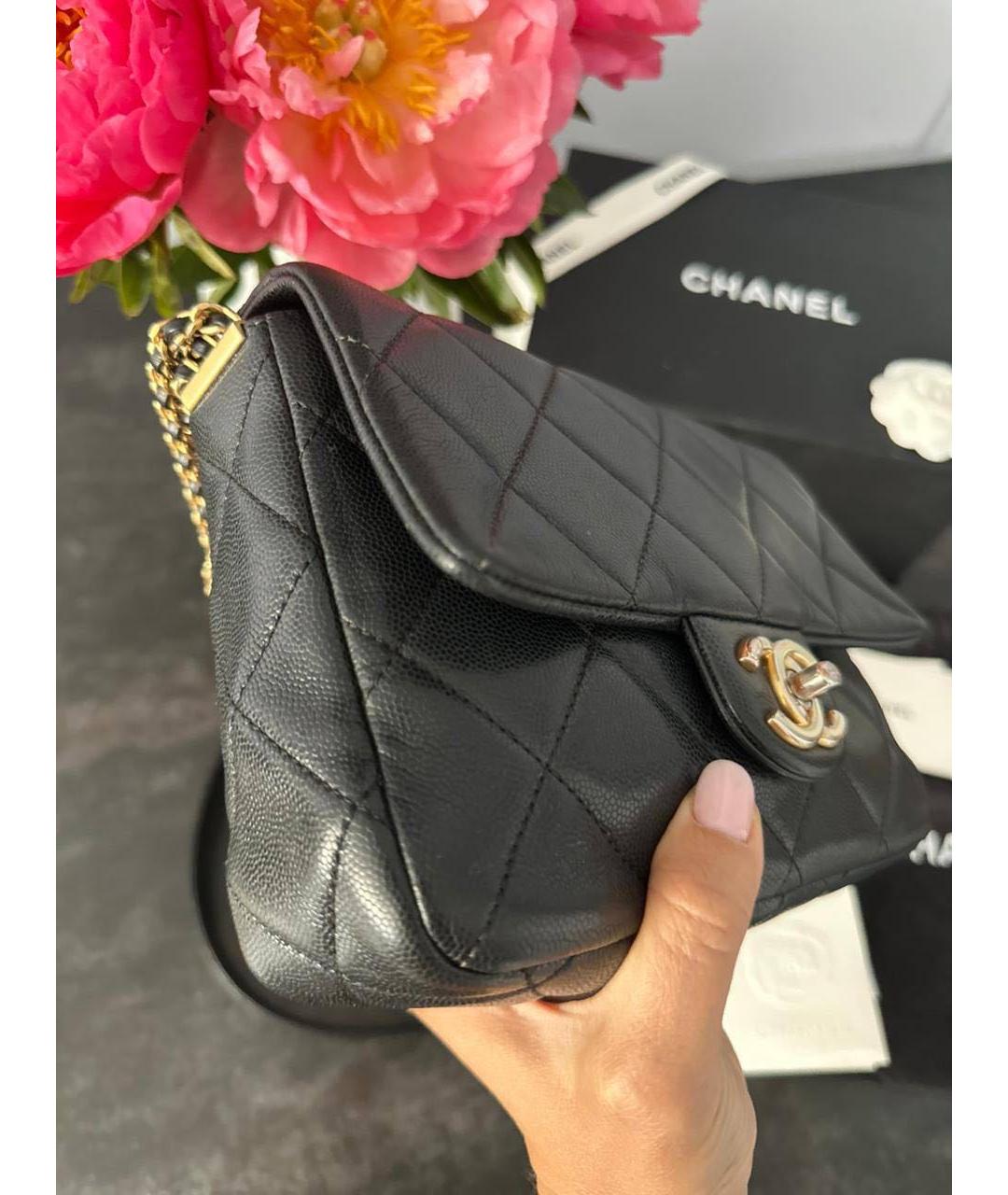 CHANEL Черная кожаная сумка через плечо, фото 2