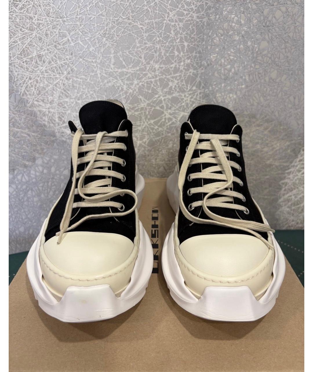 RICK OWENS DRKSHDW Черные текстильные низкие кроссовки / кеды, фото 3