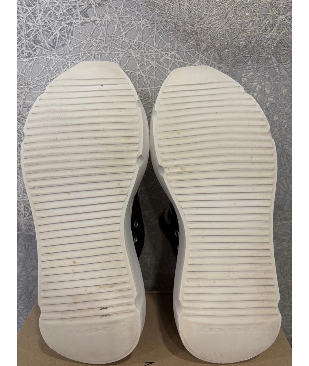 RICK OWENS DRKSHDW Черные текстильные низкие кроссовки / кеды, фото 6