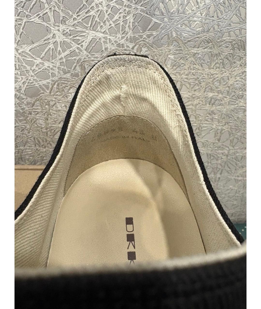 RICK OWENS DRKSHDW Черные текстильные низкие кроссовки / кеды, фото 7
