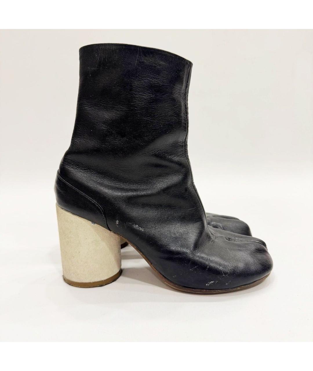 MAISON MARGIELA Черные кожаные ботильоны, фото 2