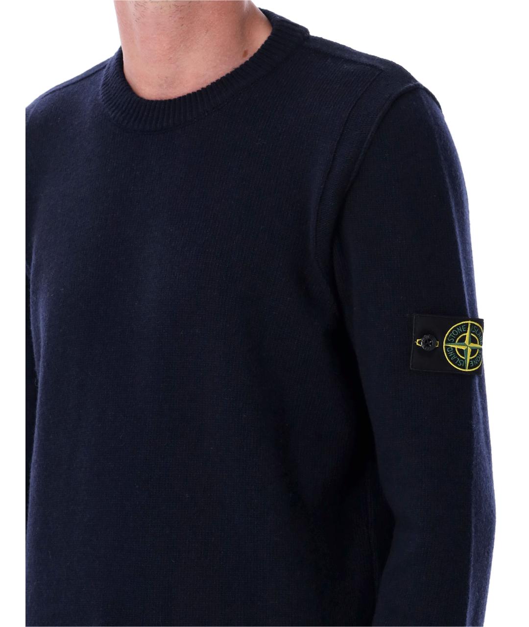 STONE ISLAND Синий шерстяной джемпер / свитер, фото 3