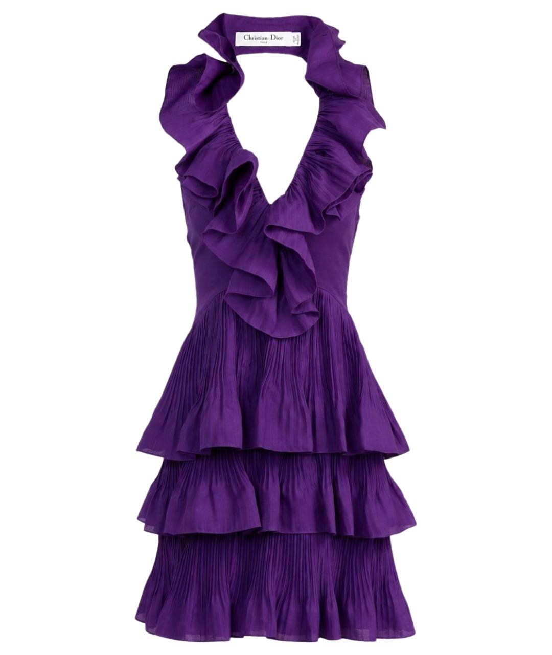CHRISTIAN DIOR Фиолетовое шелковое вечернее платье, фото 1