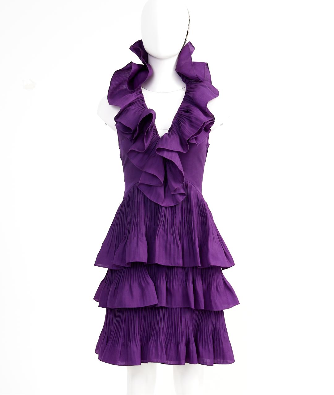 CHRISTIAN DIOR Фиолетовое шелковое вечернее платье, фото 6