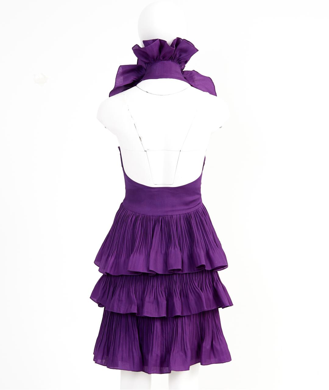 CHRISTIAN DIOR Фиолетовое шелковое вечернее платье, фото 4