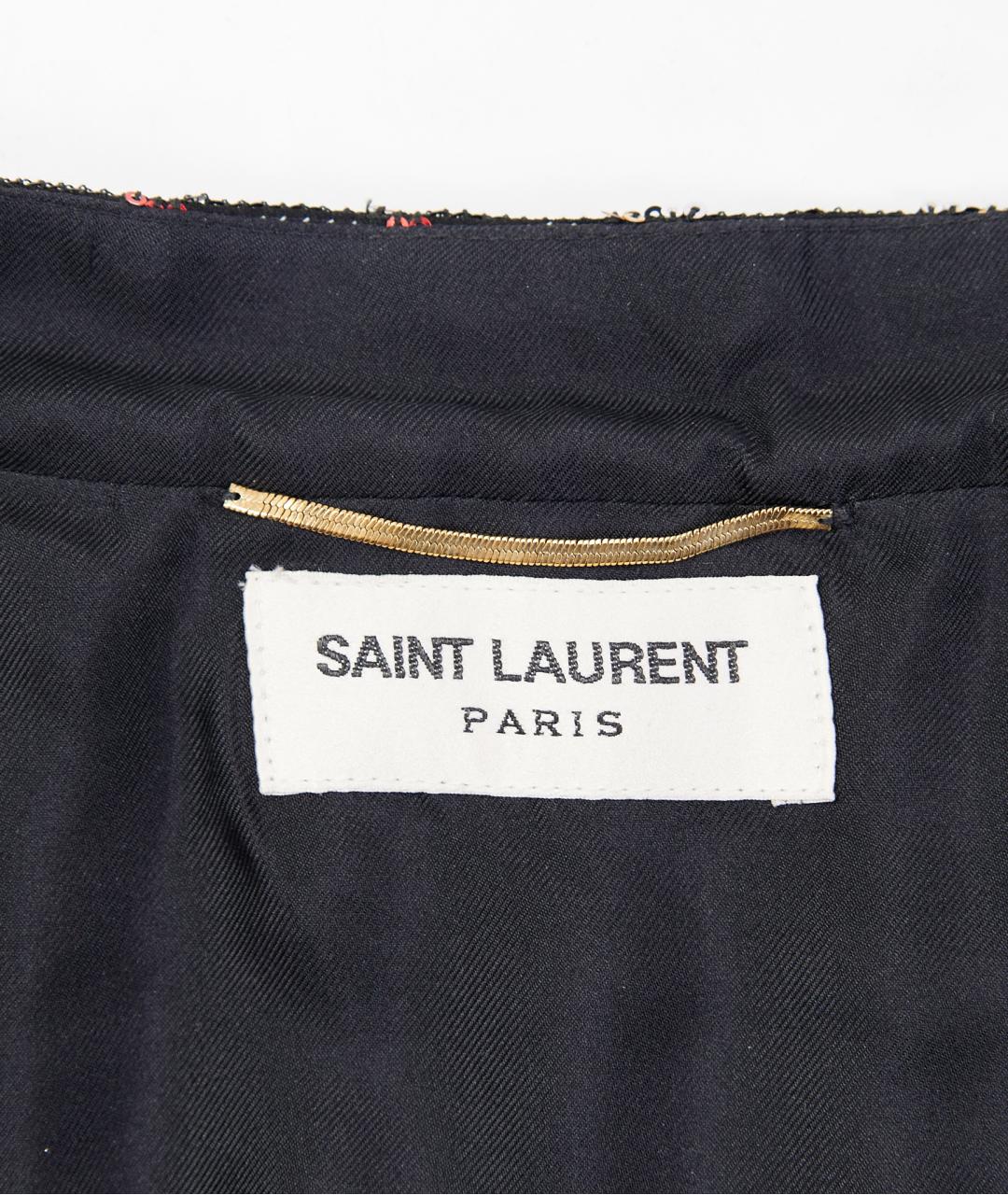 SAINT LAURENT Черная полиэстеровая юбка мини, фото 3
