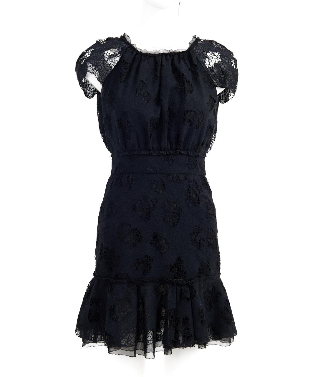 NINA RICCI Черное хлопковое коктейльное платье, фото 7