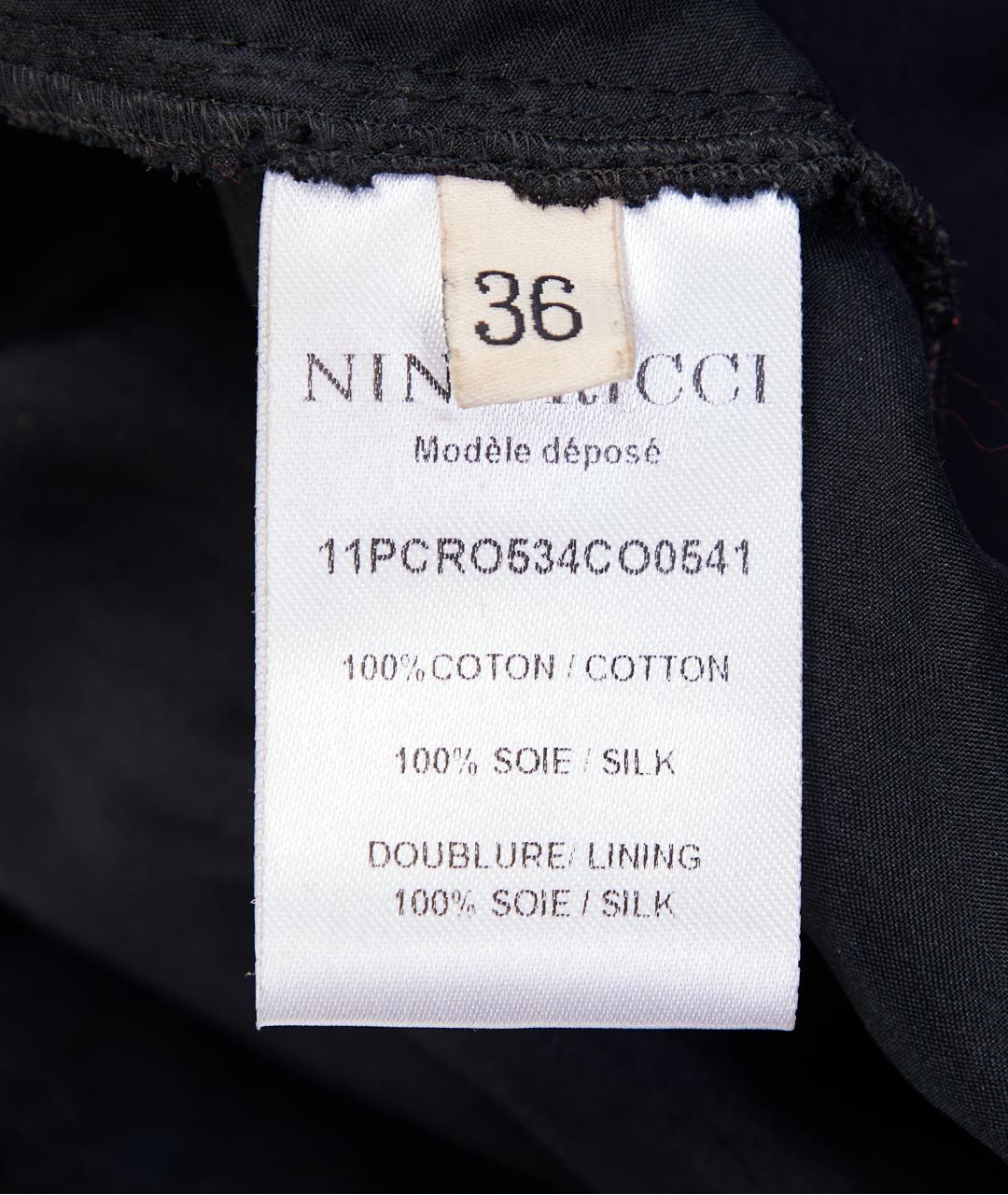 NINA RICCI Черное хлопковое коктейльное платье, фото 3