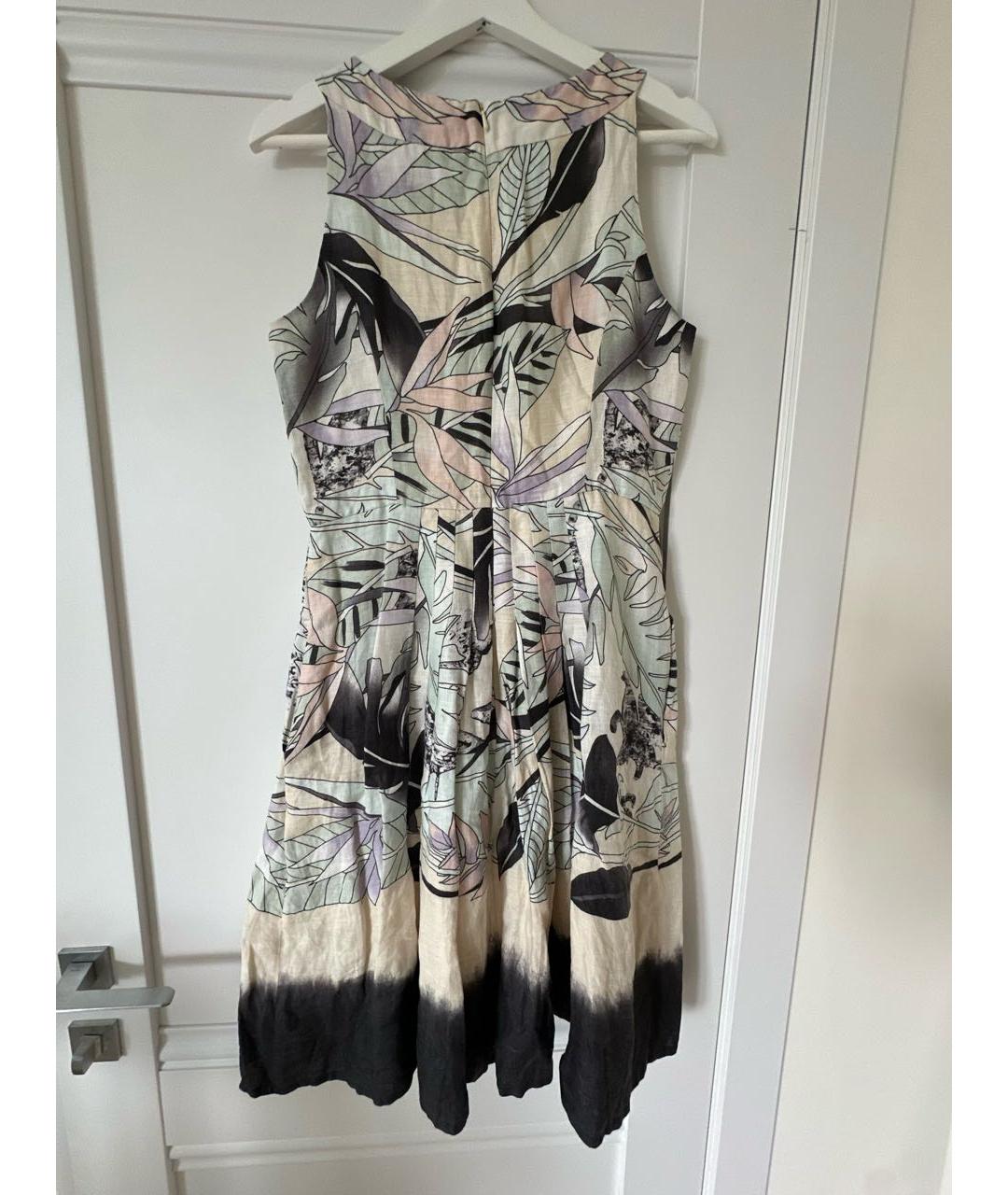MAX MARA STUDIO Мульти льняное повседневное платье, фото 2