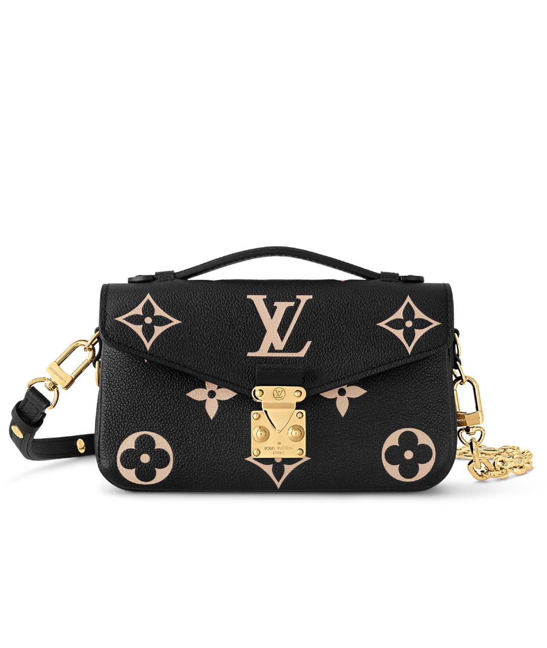 LOUIS VUITTON Черная кожаная сумка с короткими ручками, фото 8