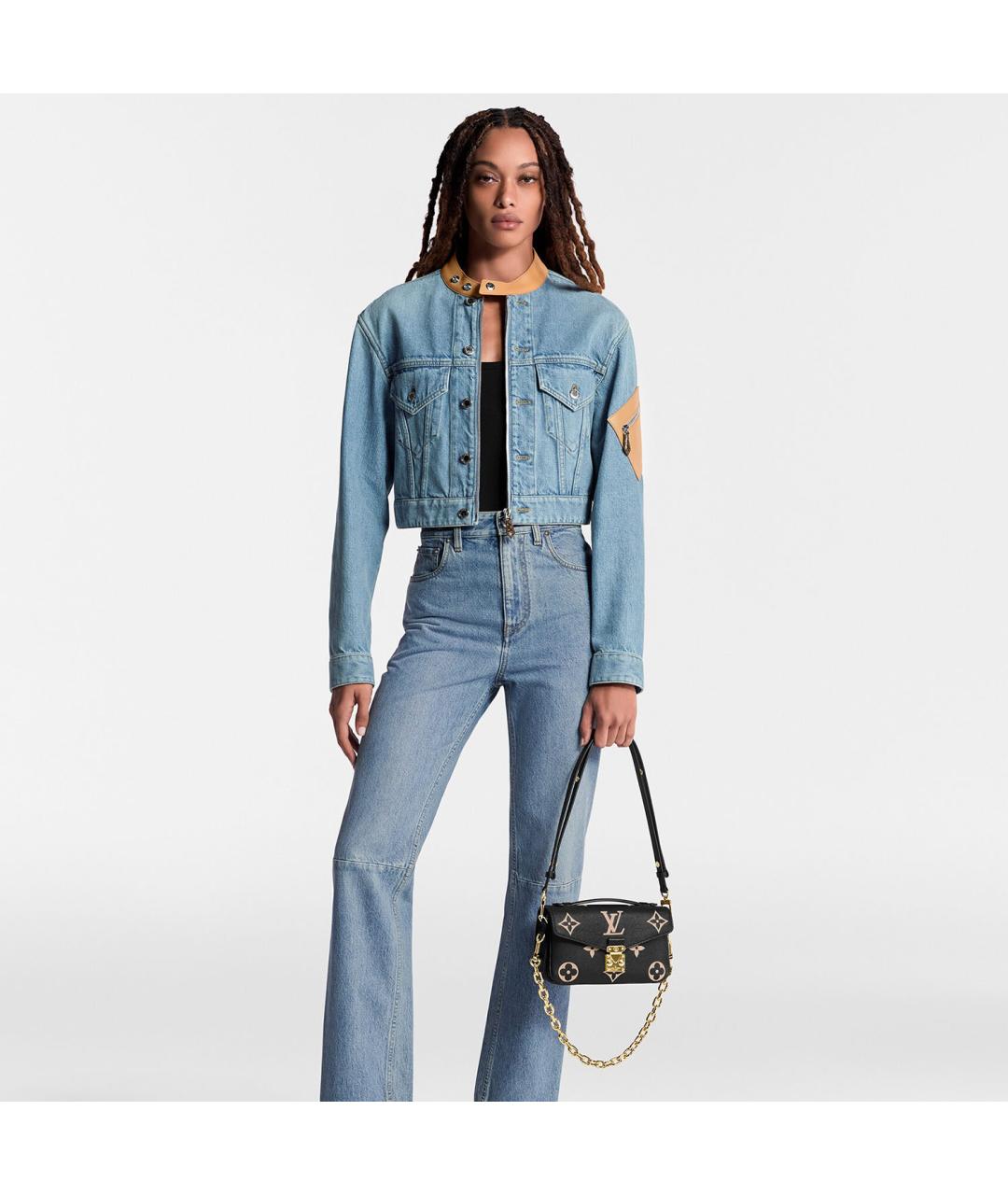 LOUIS VUITTON Черная кожаная сумка с короткими ручками, фото 5